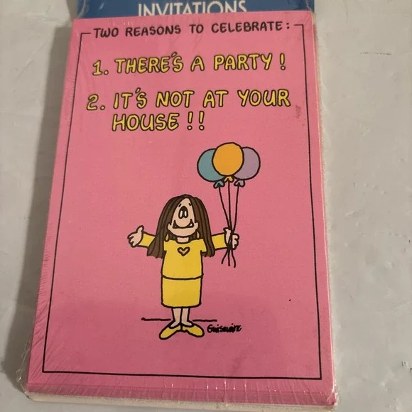 Cathy‎ Guisewite Party Invitations 8 Cards Envelopes Vtg NIP New Old Stock