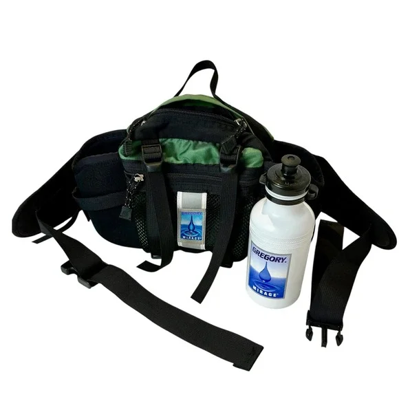 Gregory Mirage Hydration‎ Waist Pack Bottle Carrier Black Green Trail Hiking USA