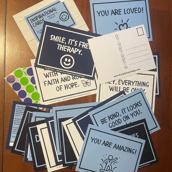 Inspirational cards North Carolina Navy Blue Set of 20 School colors Gift School