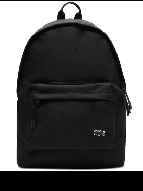 NEW Lacoste Men's Sinople Monogram Black Backpack