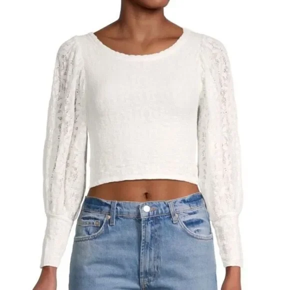 NWT Free People cropped long sleeves top M
