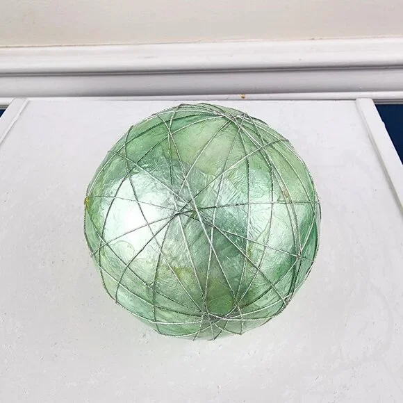 Pier 1 Mint Green Decorative Ball with Silver Wiring Wrap NWT