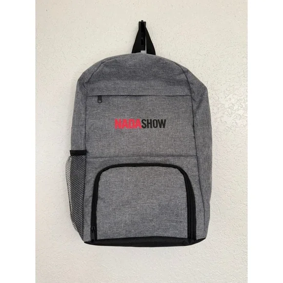 Nada Show Grey‎ Backpack Bag with Front Pocket and Mesh Side Pockets