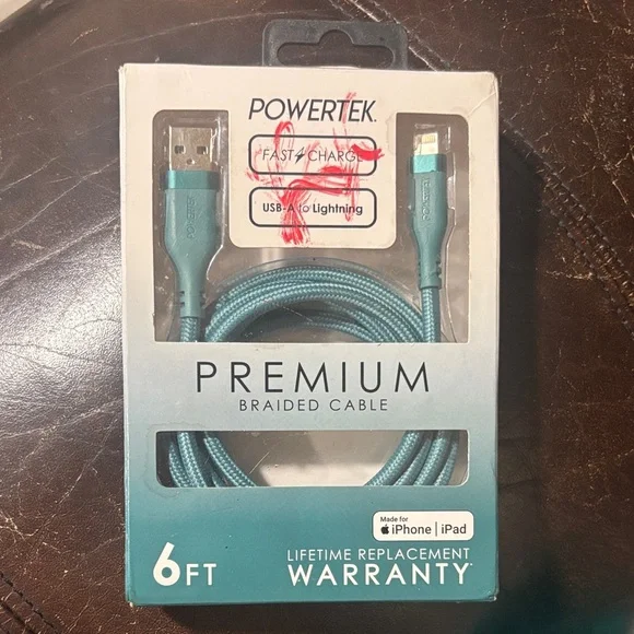 Premium Braided Lightning Cable - Teal- Fast⚡️Charge A to Lightning