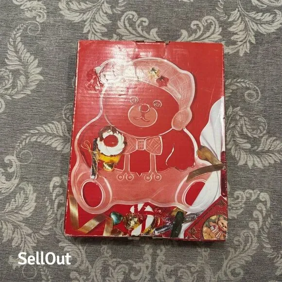 Mikasa Vintage Crystal Holiday Bear Platter 11.5