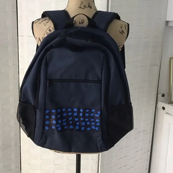 Navy Blue Backpack with Mesh Pockets