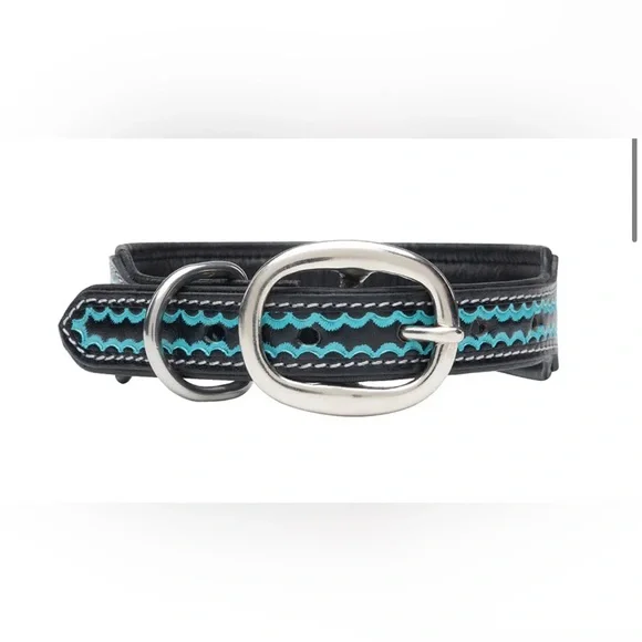 NWT Myra Hand Tooled Black Leather w/ Hand Painted Turquoise Accents