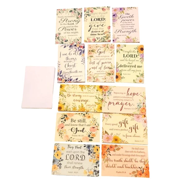 24 Piece Gersonial Christian Floral Scripture Greeting Cards Set