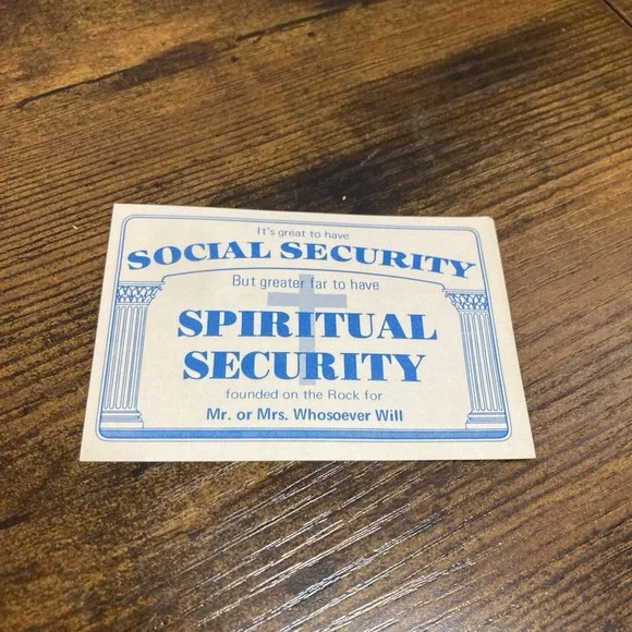 Spiritual Security Card Social Parody Christian Bible