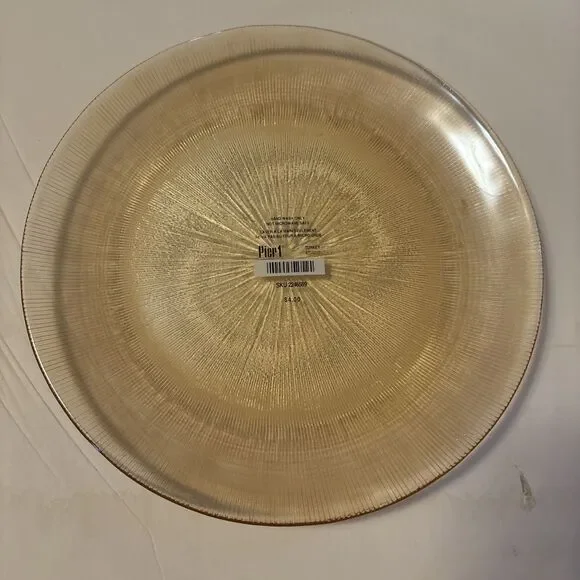 Pier 1 Clear Amber 8.5” Plate Starburst Replacement NWT