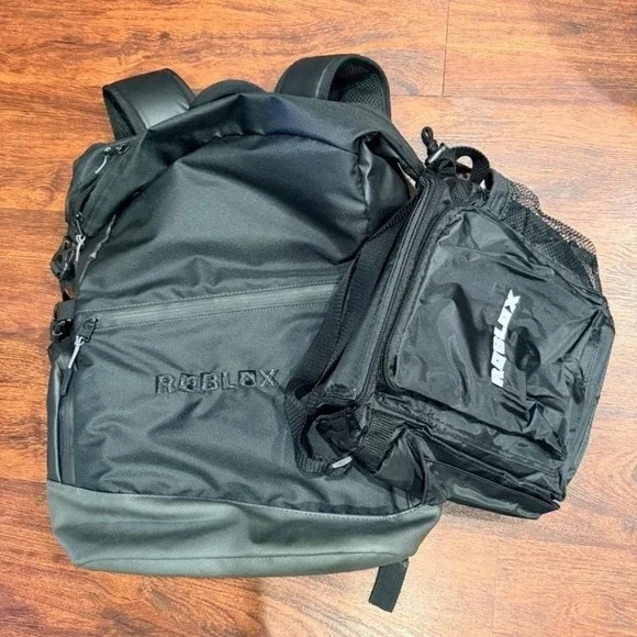Roblox Black backpack with lunch bag set
