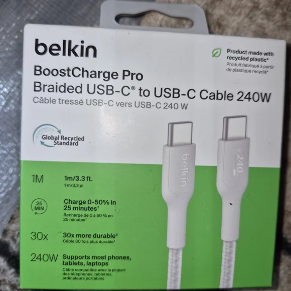Belkin BoostCharge Pro Braided USB-C Cable 240W