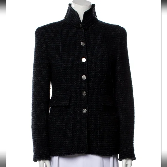 Chanel Tweed CC Logo Jacket