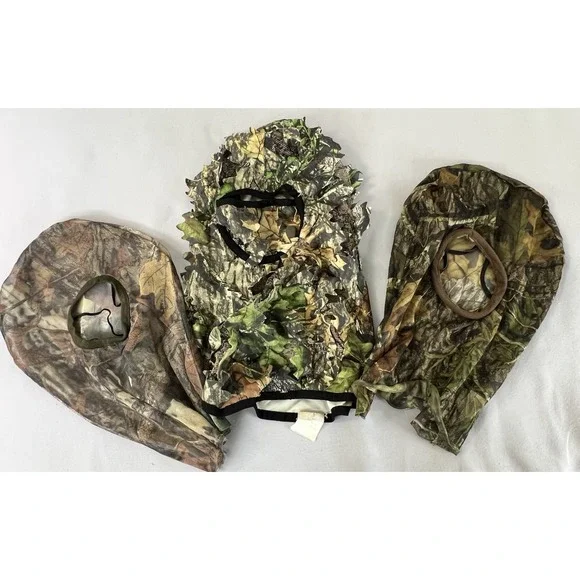 Lot Off 3 Camouflage Leafy Hunting Face Mask - Breathable - Lightweight - Unisex