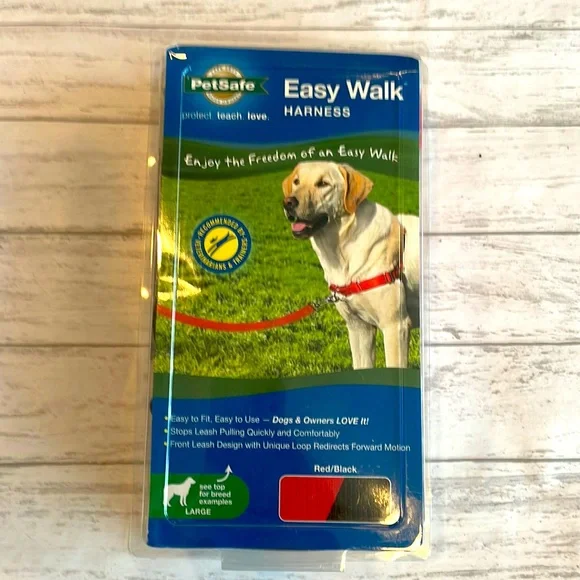 PET SAFE DOG HARNESS, Large, Easy Walk Training Harness in RED/BLACK