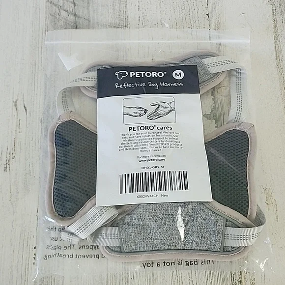 Petoro reflective gray dog harness Size Medium