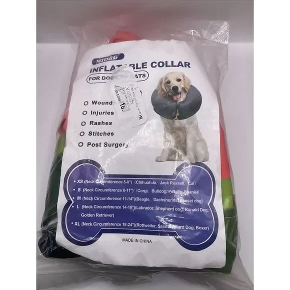 MIDOG Pet Inflatable Collar for AfterSurgery Soft Recovery Collar (L) Watermelon