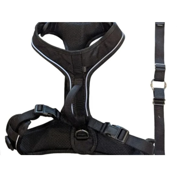 PetSafe EasySport Dog Harness Black White Adjustable Sizing Barely Used