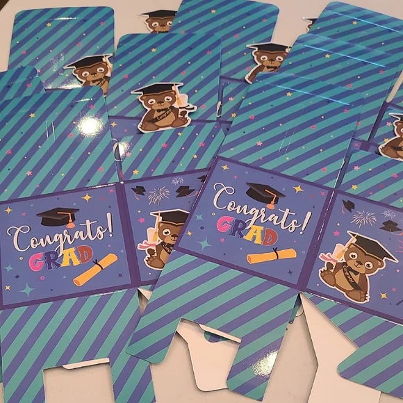 Graduation Party Favor Boxes - Blue and Purple 8
