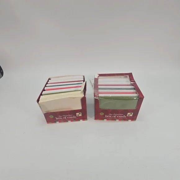 Tex-Tured The Christmas Box Of Cards Colored Blank Cards & Envelopes 2 Partials