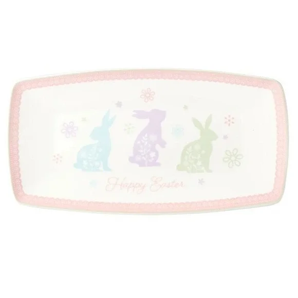 Oneida Entertain 365 Bunny Hop Hors d'Oeuvres Tray 13 in NIB Porcelain