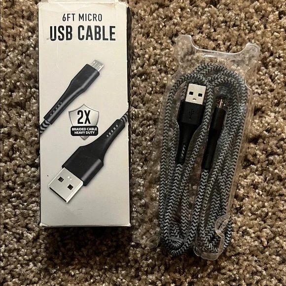 6ft Micro USB Cable - Black and Gray