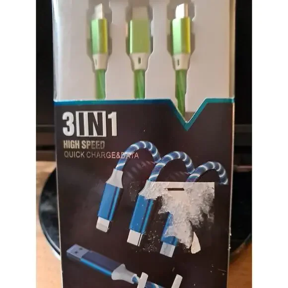 Streamers Data Cable 3 In 1 High Speed Quick Charge & Data