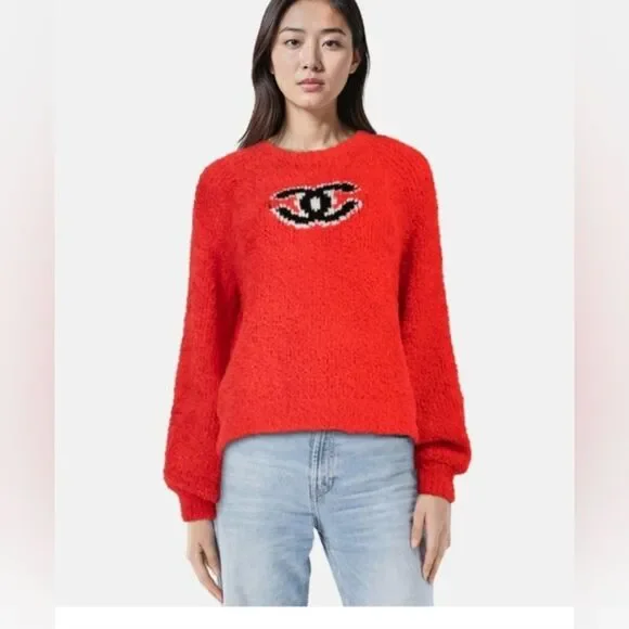 NWT CHANEL Red Sweater Size 38