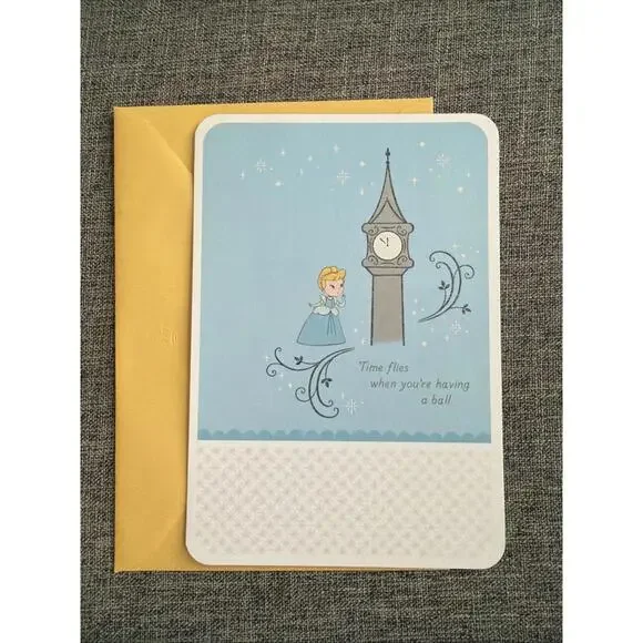 Hallmark Disney Belated Birthday Greeting Cinderella Time Flies When You” New