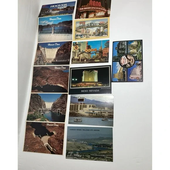 Vtg Postcards Nevada:‎ Reno, Carson City, Laughlin Cards and Hoover Dam Folder