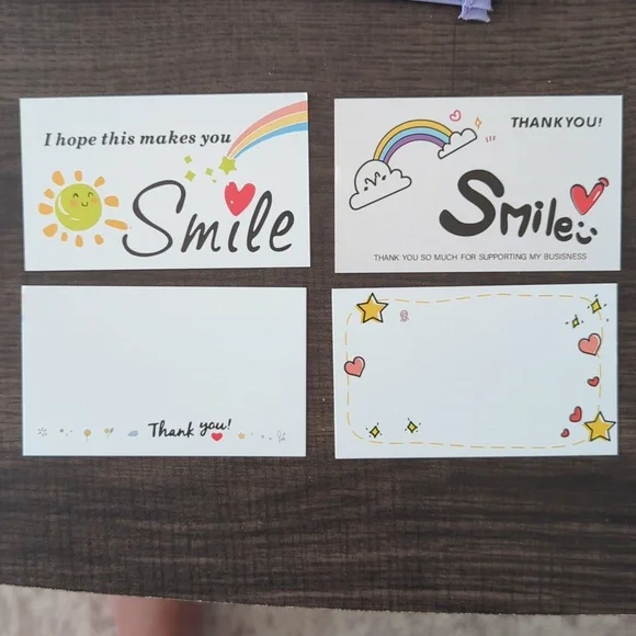 Double Sided Thank You Cards - 50pcs