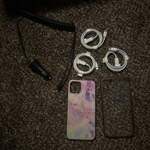 Apple Charger and Phone Case lot with Accessories