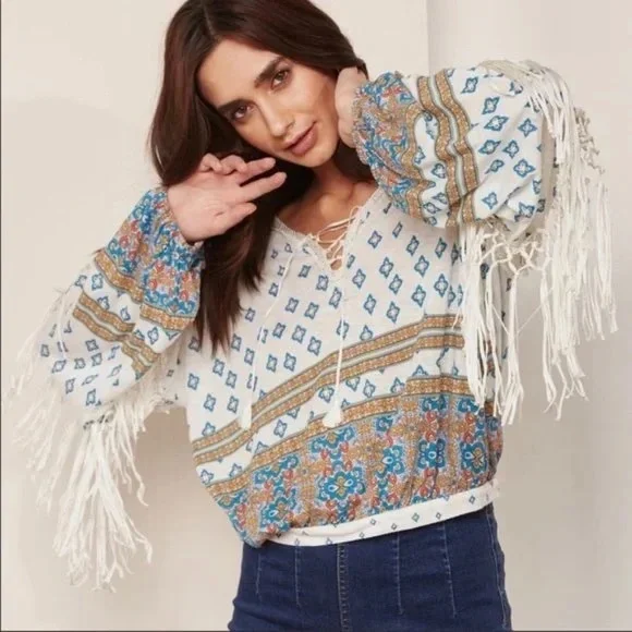 Free People Macra Maze Me Size Large Top