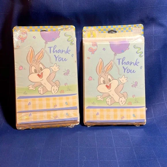 VTG Baby Looney Tunes baby Bugs Bunny ‘Thank You’ cards 2pks *NWT*