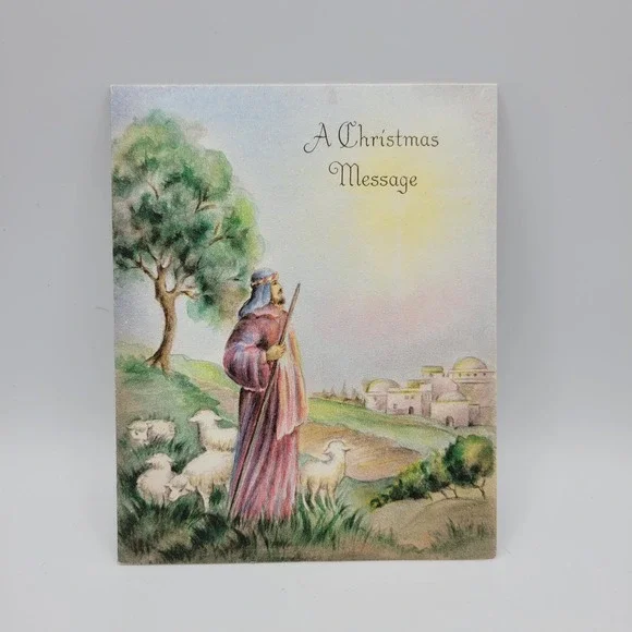 Vintage Hallmark Christmas Card A‎ Christmas Message Nativity Signed