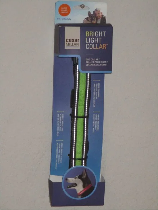 Cesar Millan Bright Light Neon Green Dog Collar Size Large 19.7