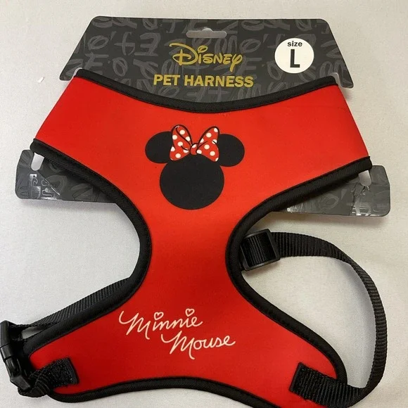 Disney Buckle Down Red Pet Dog Cat Harness Collar Minnie Mouse Iconic Bow‎