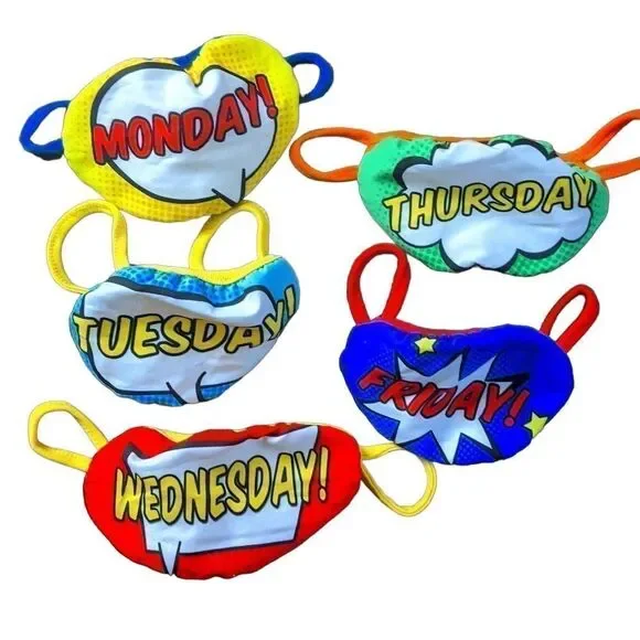 Super Hero Days of the Week Face Masks New