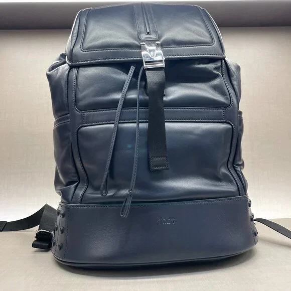 Tod's Italy Dark Navy Blue Leather‎ Backpack, XBMTDSG9300ND6U820
