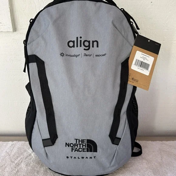 The North Face Stalwart Laptop Backpack Black/Gray Invisalign‎ Logo BNWT
