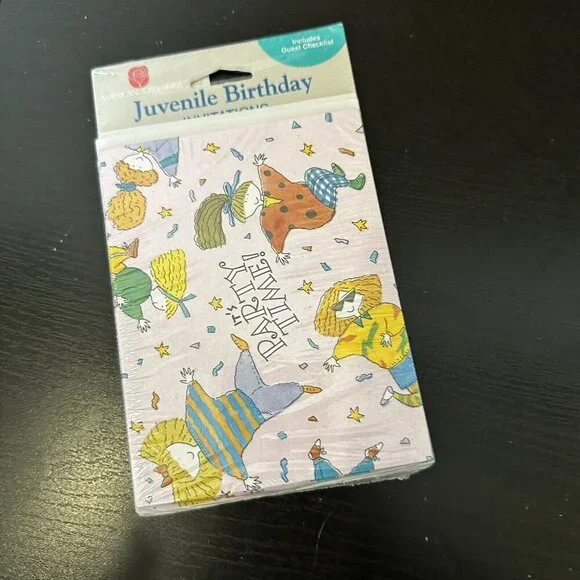 vintage 80s hallmark kids birthday party invitations new 8 Count Sealed