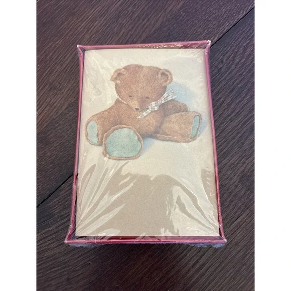 8 Teddy Bear Paper Hallmark Greeting Cards & Envelopes, New Unused, Blank Inside