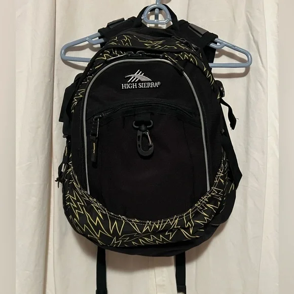 High Sierra Fatboy Backpack Black & Yellow EUC