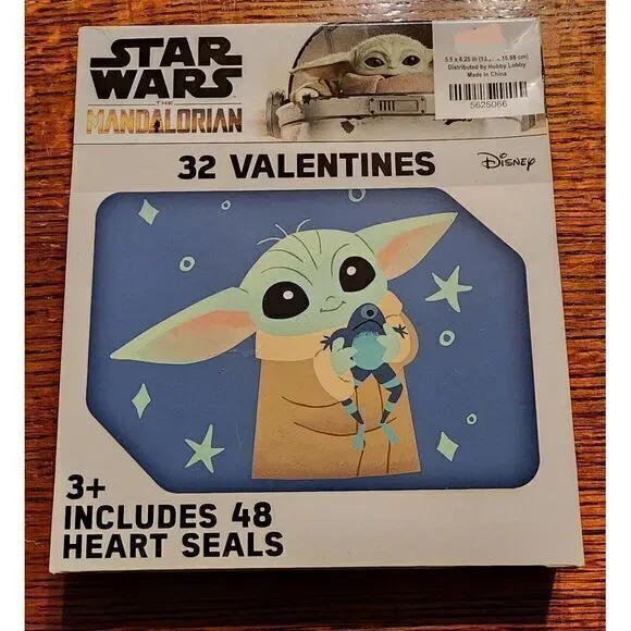Star Wars‎ The Mandalorian 32 Valentines With 32 Stickers + 48 Heart Seals