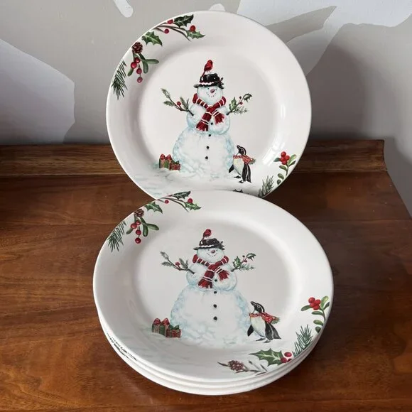 Set of 4 Pier 1 Winter Wonders Ironstone 9