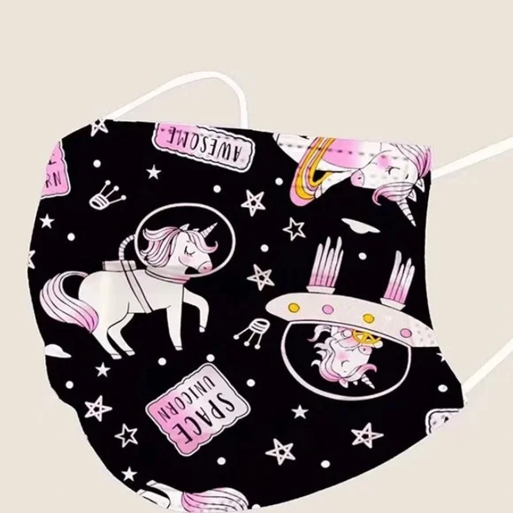 🆕 60 Total Kids Unicorn & Princess 3 Ply Disposable Face Masks