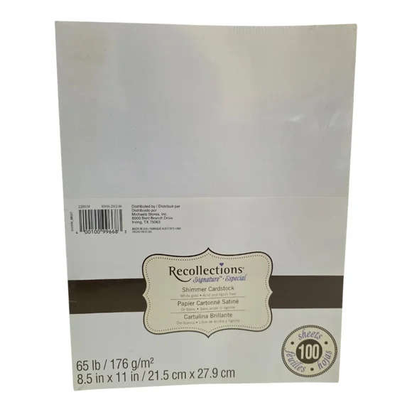 Recollections Cardstock White Gold 8.5