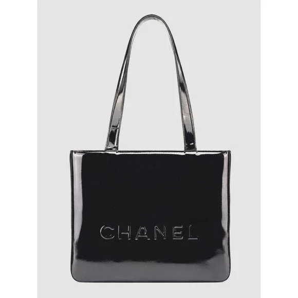 Chanel Patent Logo Tote
