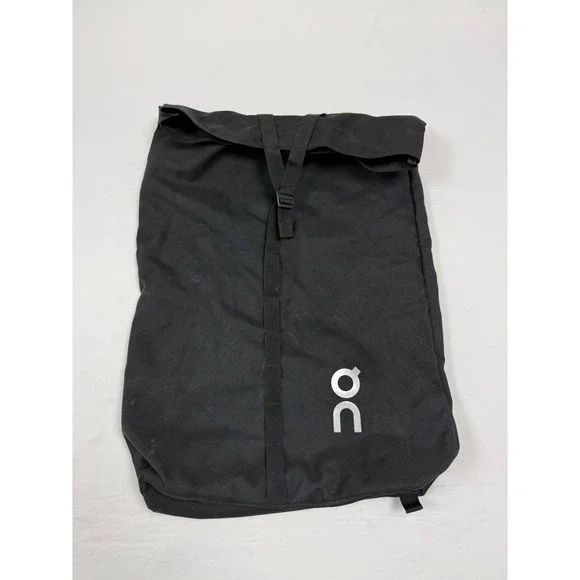 On Running Black‎ Roll Top Backpack Lightweight Commuter Bag Magnetic Buttons