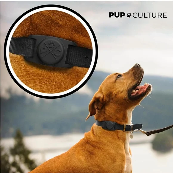 Pup Culture AirTag (2 Pack) | Durable & Protective AirTag Holder Blk & White